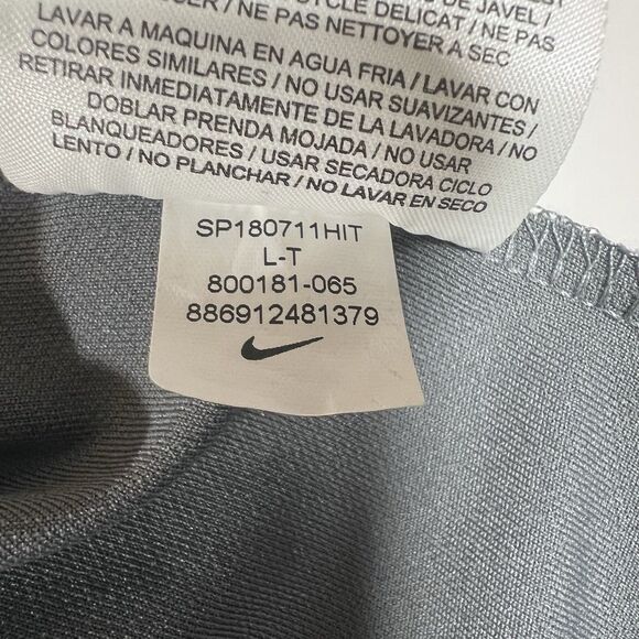 Nike Full Zip Grey Training Track Jacket Performance Fabric Men's Large Tall LT - Picture 11 of 12